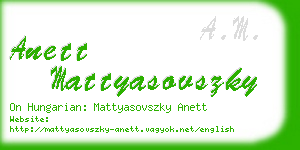 anett mattyasovszky business card